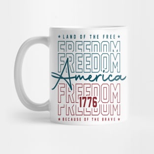 America Land Of The Free Because Of The Brave Retro Mug